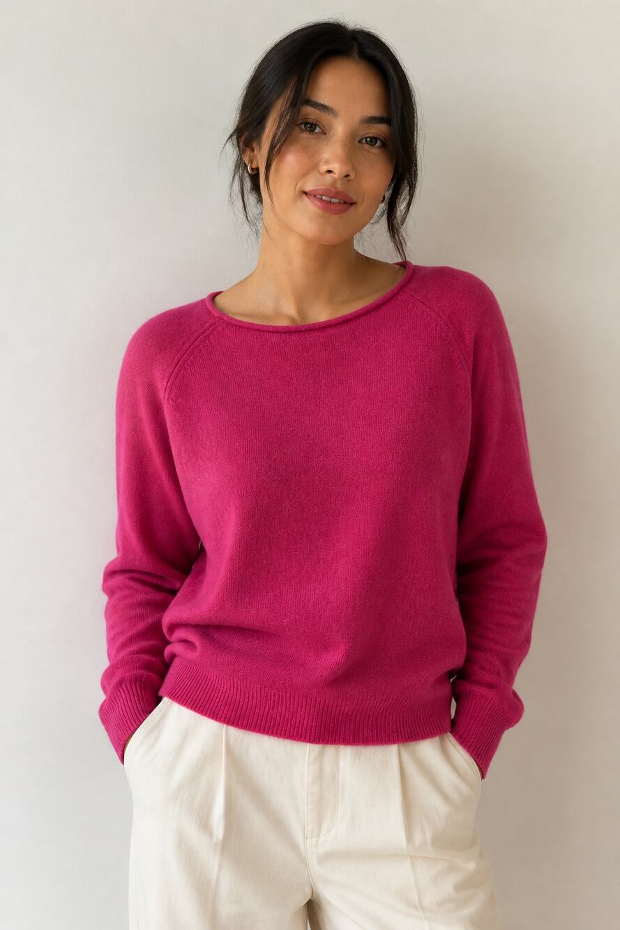 Quince Medium Pink Fuchsia Lightweight Sweater